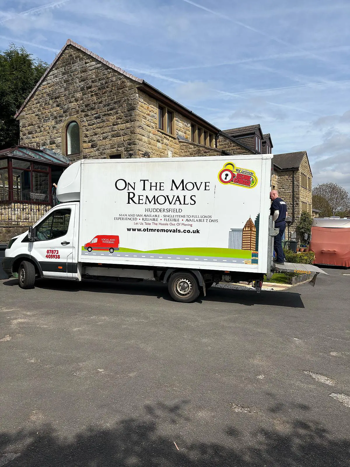 Shaun loading the On The Move Removals van for a Huddersfield house move